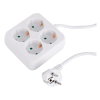 Q-Link stekkerdoos, met randaarde, wit, 4-voudig, 1,5 m snoer, 3x 1,5 mm², max. 3680 W, vierkant 
