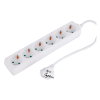 Q-Link stekkerdoos, met randaarde, wit, 6-voudig, 1,5 m snoer, 3x 1,5 mm², max. 3680 W 