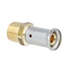 Henco draadkoppeling, messing, rvs, pers x buitendraad, type 17P, epdm, 16 bar, ½" x 16 mm