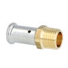 Henco draadkoppeling, messing, rvs, pers x buitendraad, type 17P, epdm, 16 bar, &frac12;" x 16 mm 