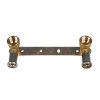 Henco doorstroom muurplaat, messing, rvs, pers x bi.dr., type 28P, epdm, 16 bar, opbouw, 16 mm x ½" 