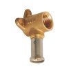 Henco muurplaat, messing, rvs, pers x binnendraad, type 2P-K, epdm, 16 bar, laag, 16 mm x ½" 