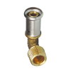 Henco knie 90°, messing, rvs, pers x buitendraad, type 5P, epdm, 16 bar, 16 mm x 3/8" 