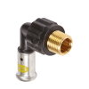 Henco draadknie 90&deg;, gas, pvdf, rvs, pers x buitendraad, type 5PKG, hnbr, 10 bar, 20 mm x &frac12;" 
