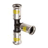 Henco T-stuk 90°, gas, pvdf, rvs, 3x pers, type 9PKG, hnbr, 16 bar, 16 mm 