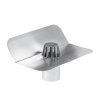 Kiezelbak, 45°, aluminium, onderuitloop en bladvanger, 75 mm, b = 300 mm 