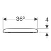 Geberit closetzitting, type 300 Basic, 36,5 x 44 cm, deksel, rvs scharnier, montage onder, wit 