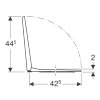 Geberit closetzitting, type 300 Basic, 36,5 x 44 cm, deksel, rvs scharnier, montage onder, wit 