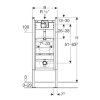 Geberit Duofix urinoir inbouwframe, universeel, voor urinoirstuursysteem Basic, bouwhoogte 1300 mm 