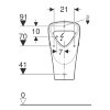 Geberit Renova urinoir, achterinlaat, afvoer achter/onder, 600 x 330 x 300 mm, wit 