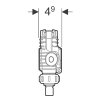 Geberit 380 vlotterkraan, nippel van messing, 3/8" en ½" 