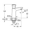 Grohe toiletkraan, serie Costa L, draaiknop, hoog model, chroom, ½" 