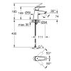 Grohe wastafelmengkraan, serie Eurosmart, hendel, laag model, chroom, 3/8", exclusief waste 