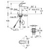 Grohe wastafelmengkraan, serie Eurosmart, hendel, midden model, chroom, 3/8", uittrekbaar