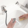 Grohe wastafelmengkraan, serie Eurosmart, hendel, midden model, chroom, 3/8", uittrekbaar