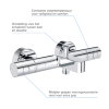 Grohe bad thermostaatkraan, serie Grohtherm 800 Cosmopolitan, 2 draaiknoppen, chroom, oa, ½" x 15 cm 