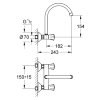 Grohe keukenmengkraan, serie Costa-L, met s-koppeling ¾" x ½", chroom 