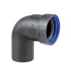 Dyka Solydo EasyFit bocht 90°, pp, manchet x spie, zwart, SN4, 50 mm 