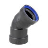 Dyka Solydo EasyFit bocht 45°, pp, 2x manchet, zwart, SN4, 50 mm 