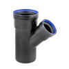 Dyka Solydo EasyFit verloop T-stuk 45°, pp, 2x manchet / 1x spie, zwart, SN4, 75 x 50 x 75 mm 