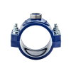 Unidelta aanboorzadel, pp, 1x bi.dr., blauw, verstevigingsring, incl. bouten en moeren, 63 mm x ¾" 