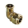 Henco overgangs knie 90°, messing, rvs, pers x knel, type 46P, epdm, 16 bar, 26 x 22 (cu) mm 