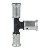Henco verloop T-stuk 90°, pvdf, rvs, 3x pers, type 12PK, epdm, 16 bar, 16 x 20 x 16 mm 