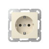 Gira wandcontactdoos, system 55, inbouw, randaarde, crème 