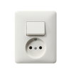 Gira combinatie schakelaar en wcd, met afdekplaat standard 55, zonder randaarde, wissel, wit 