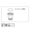 De Beer K&ouml;ro tpe ring, voor water, wartelmoer, 15 x 24 (&frac34;") x 3 mm, verpakking &agrave; 10 stuks 