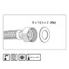 De Beer epdm ring, voor flexibele water aansluitslang, 8 x 14,5 (3/8") x 2 mm, verpakking à 4 stuks 