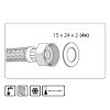 De Beer epdm ring, voor flexibele water aansluitslang, 15 x 24 (&frac34;") x 2 mm, verpakking &agrave; 4 stuks 