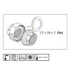 De Beer Novapress 850 ring, voor gas, tot 1 bar, schroefdichting, 27(¾") x 38 x 2mm, verp. à 5 stuks 
