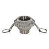 Camlock snelkoppeling, type B, rvs 316, V-deel x buitendraad, DN 32 mm x 1¼" 