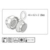 De Beer Köro HD ring, voor water- en gas, schroefdichting, 46(1½") x 62 x 2 mm, verpakking à 5 stuks 