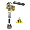 Raminex kogelkraan, type s.27, messing, 2x binnendraad, met filter en magneet, DN20, 1" 