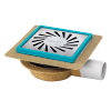 Aquaberg afvoerput met rvs rooster, abs/rvs304, vert./horiz. verstelb, 146x146mm, za50mm,75-90mm,3kN 