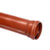 Omniplast afvoerbuis + aangev. manchetmof, pvc, roodbruin, RAL 8023, KOMO, SN8, 5 m, 250 x 7,3 mm 