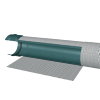 Sickerrohr, mit Geotextil ummantelt, Typ 250/50, l = 5 m, d = 250 mm, Kapazität = 50 l/m²/s 