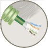 Greenflex voorbedrade flexibele buis met F/UUTP cat 6A, 16 mm, l = 100 m 