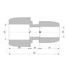 Hep2O verloop koppeling, pb, 2x steek, 22 x 15 mm 