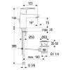 Wastafelmengkraan, serie Alpha 300, hendel, laag model, chroom, 3/8"
