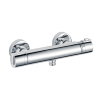 Thermostaatkraan, serie Ascona, 2 draaiknoppen, chroom, onderaansluiting, ½" x 15 cm 
