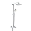 Thermostaatkraan met hoofddouche, serie Ascona, 2 draaiknoppen, chroom, onderaansluiting 