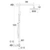 Thermostaatkraan met hoofddouche, serie Ascona, 2 draaiknoppen, chroom, onderaansluiting 