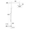 Glijstangset, serie Ascona, wandstang 60 cm, chroom, 5 stralen 