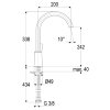 Keukenmengkraan, serie Alpha 300, hendel, chroom, 3/8"
