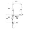 Keukenmengkraan, serie Alpha 300, hendel, hoog model, met uittrekbare uitloop, chroom, 3/8" 