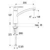 Keukenmengkraan, serie Alpha 300, laag, hendel, chroom, 3/8" 