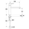 Keukenmengkraan, serie Alpha 300, hendel, laag model, chroom, 3/8" 